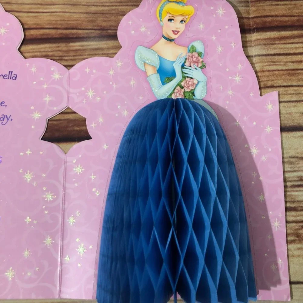 Hallmark Birthday Signature Cards ~Disney Cinderella Iconic Blue Honeycomb Gown